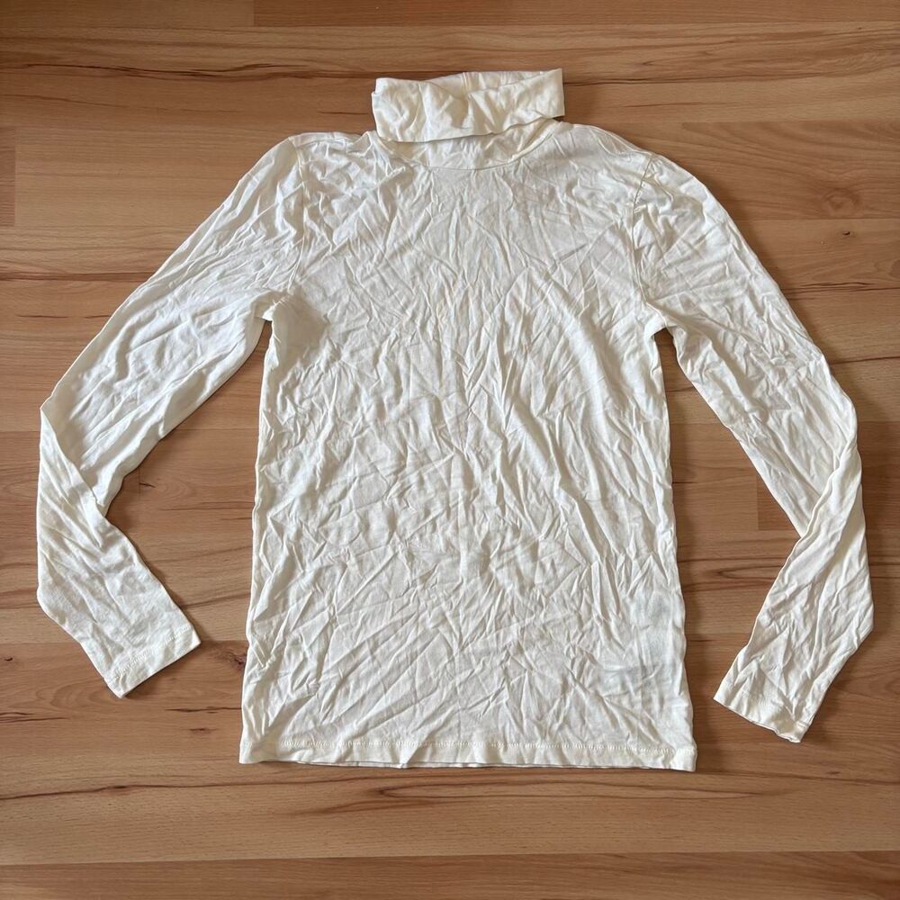 J.Crew Cotton Cream Turtleneck Long Sleeve Top size S